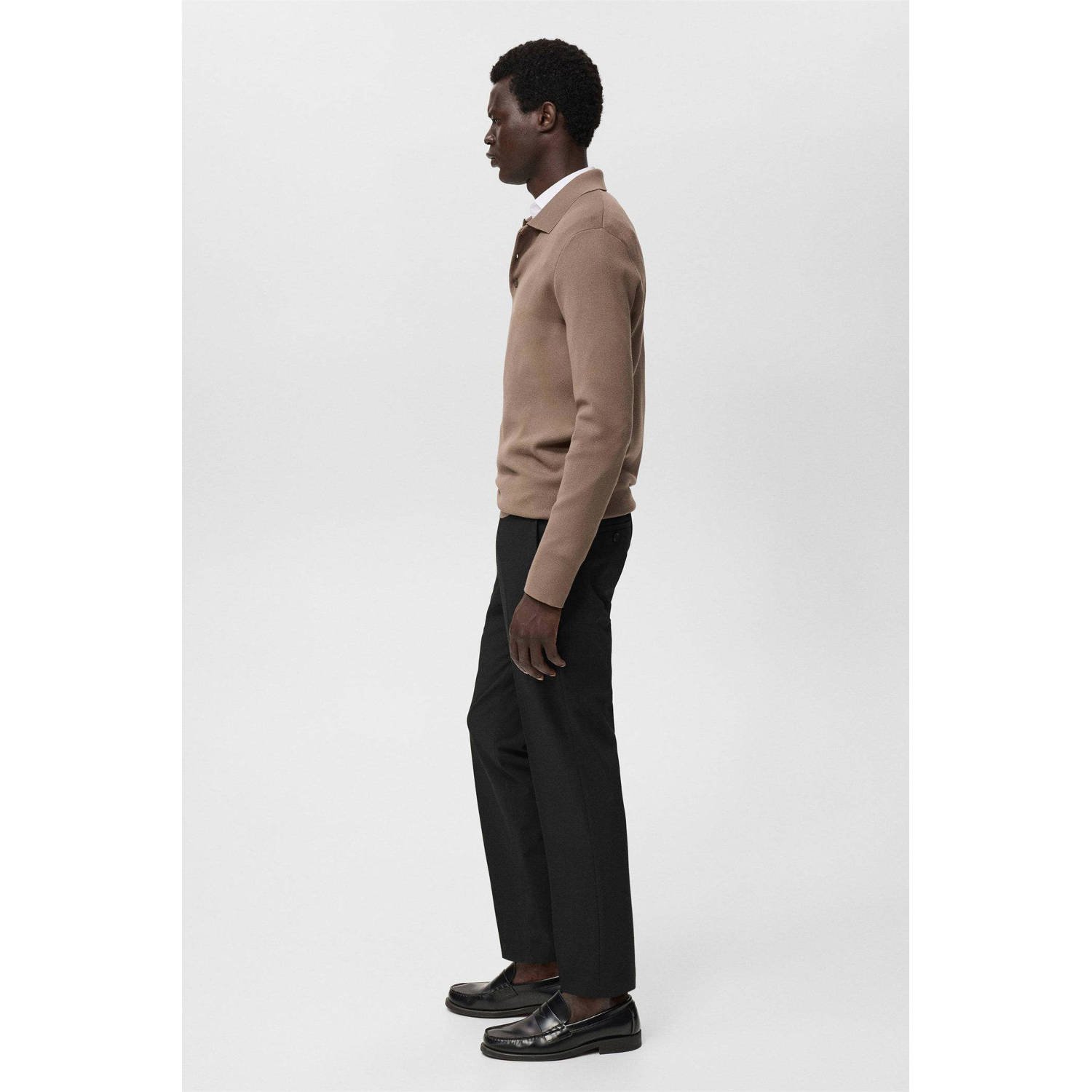 Mango Man slim pantalon zwart