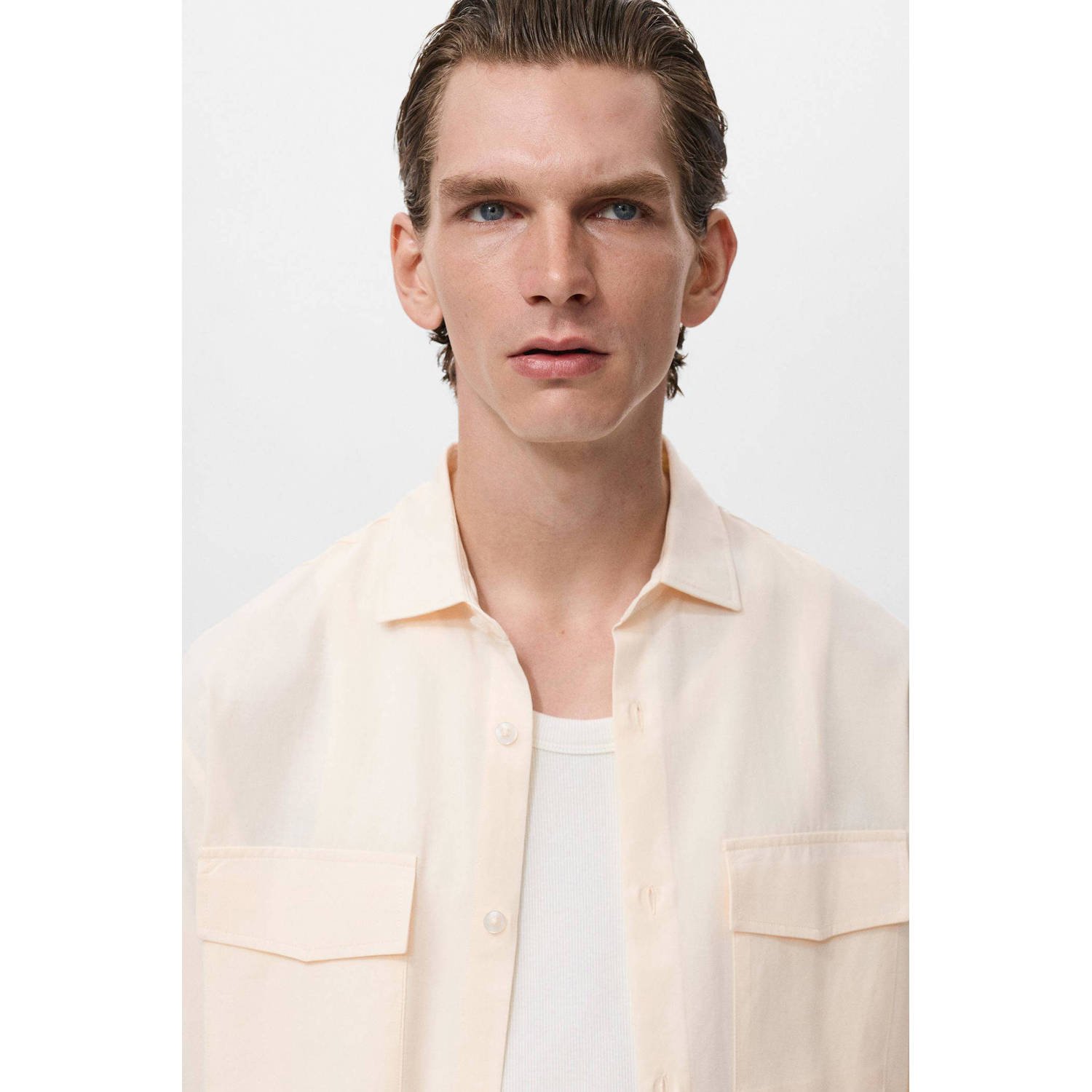 Mango Man casual overhemd beige