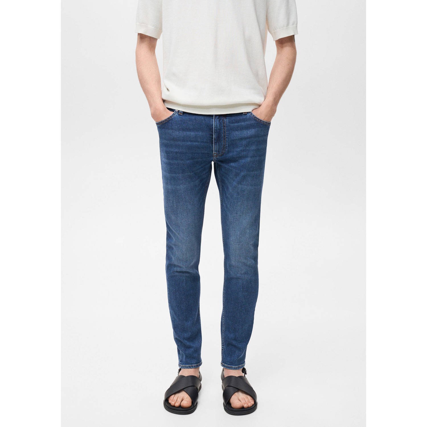 Mango Man skinny jeans changeant blauw