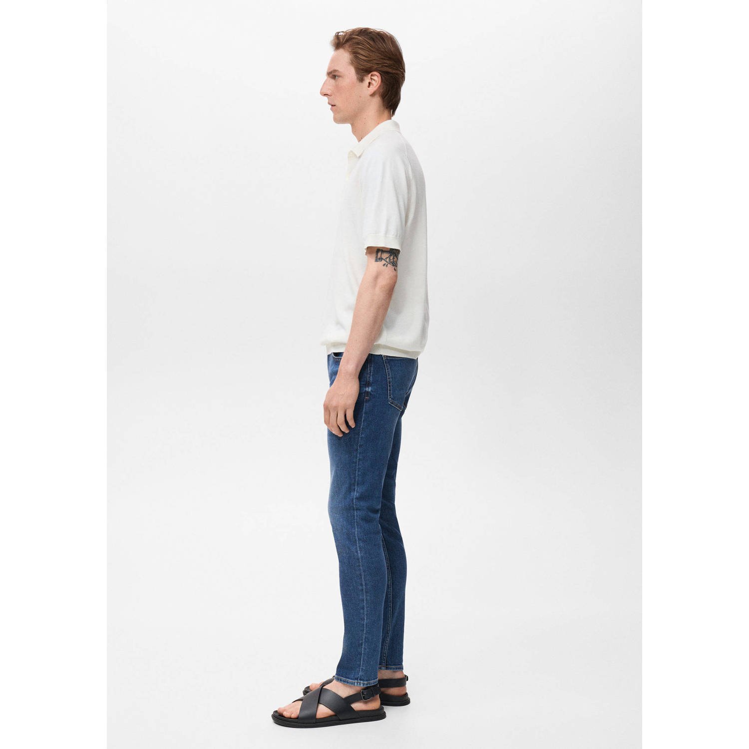 Mango Man skinny jeans changeant blauw