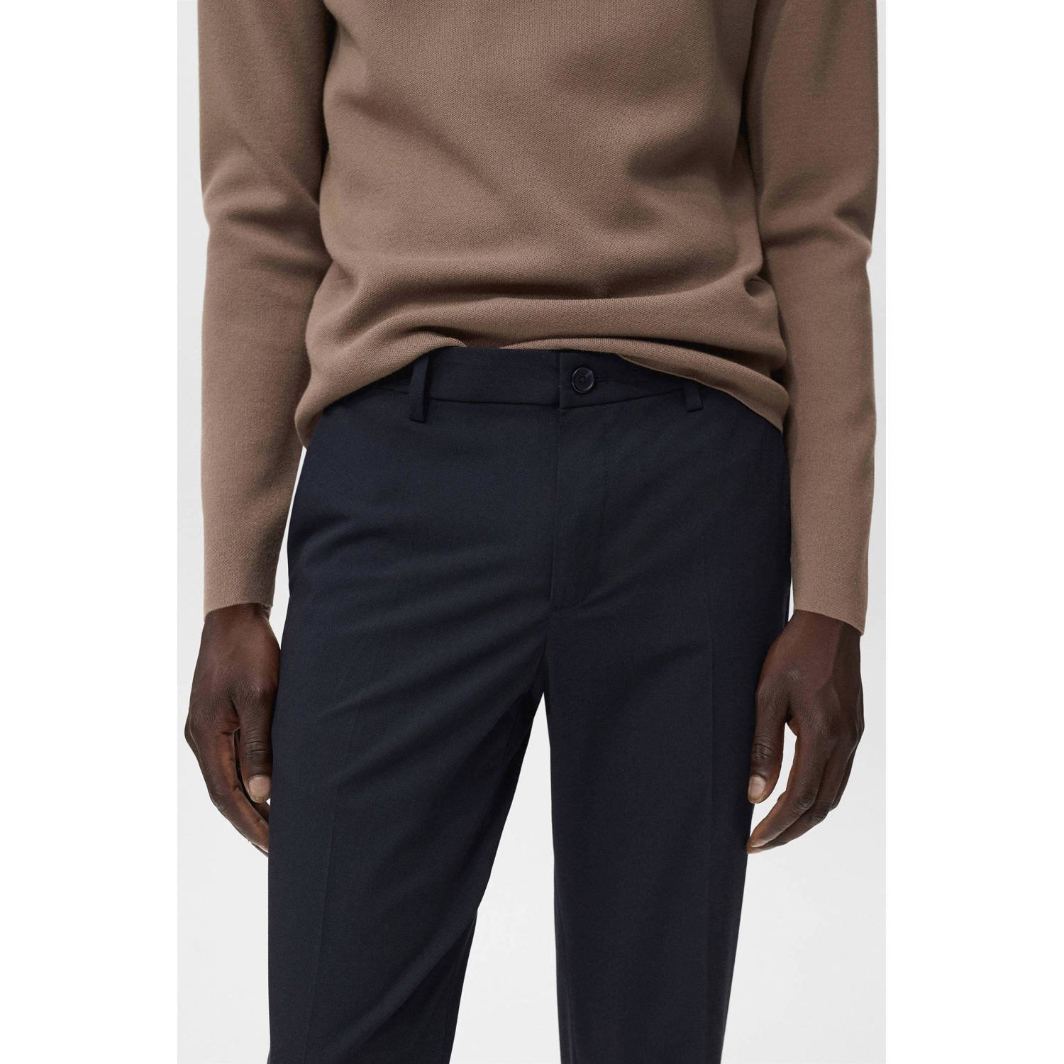 Mango Man slim pantalon donkerblauw