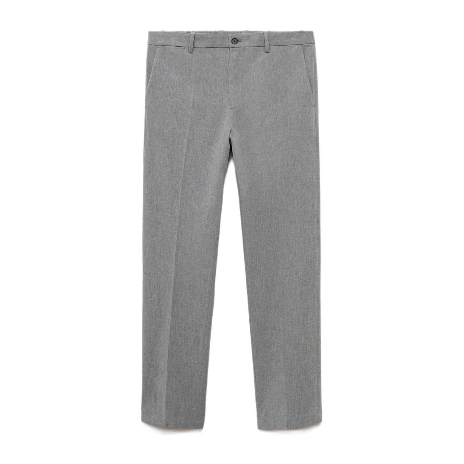 Mango Man slim pantalon lichtgrijs