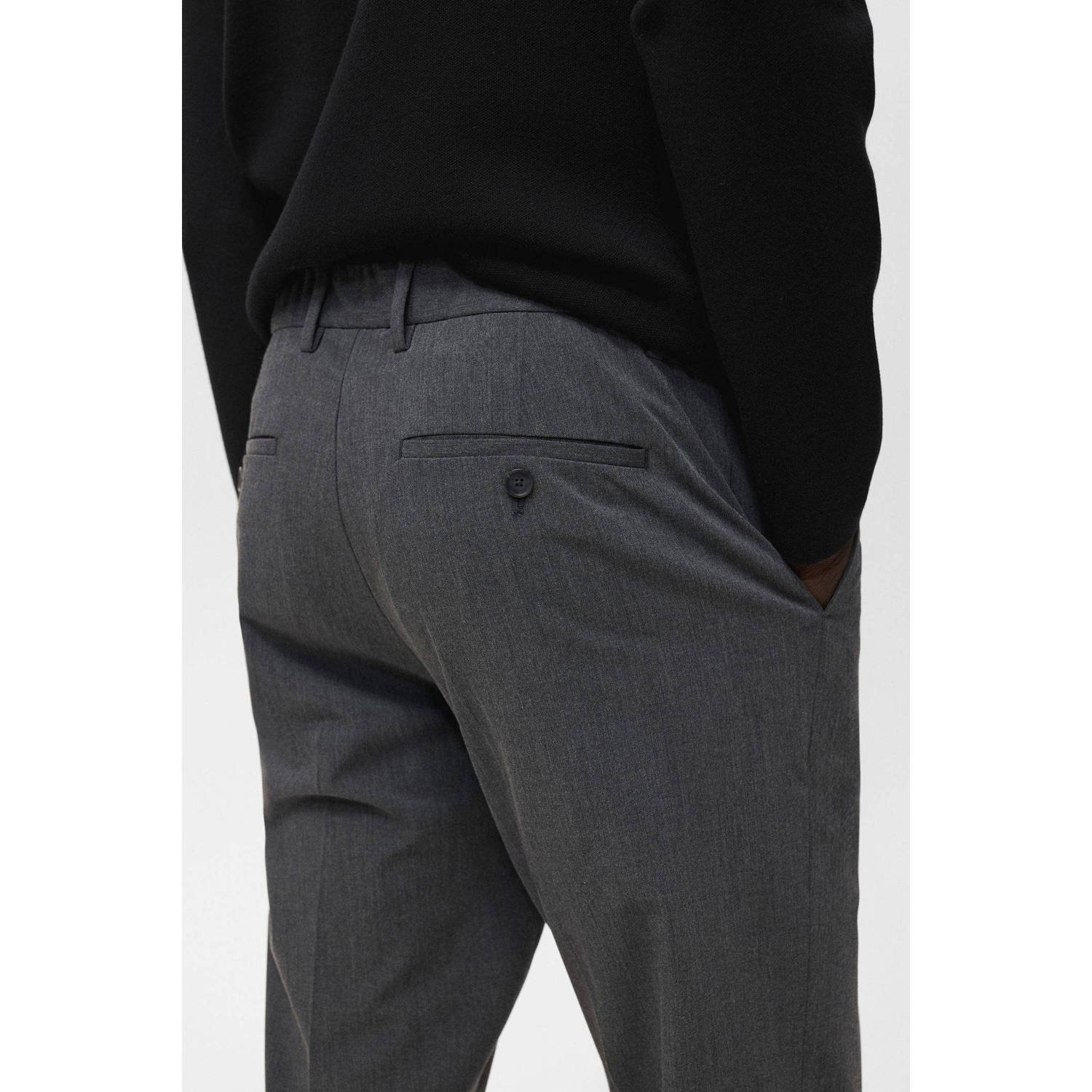 Mango Man slim pantalon grijs