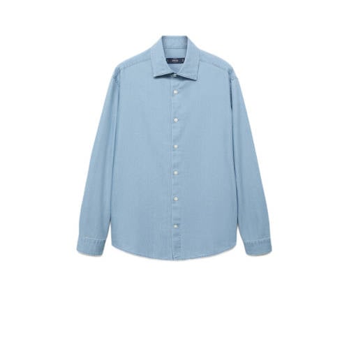 Mango Man regular casual overhemd blauw afbeelding