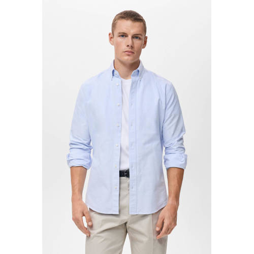 Mango Man casual overhemd lichtblauw afbeelding