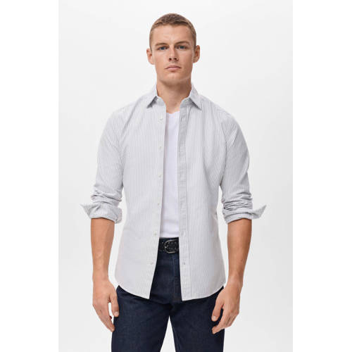 Mango Man casual overhemd grijs afbeelding