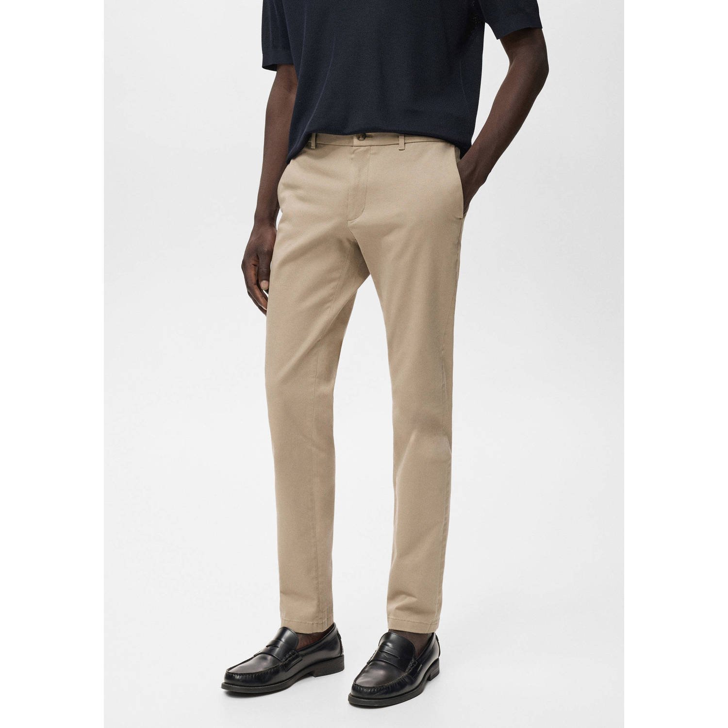 Mango Man slim chino lichtbruin