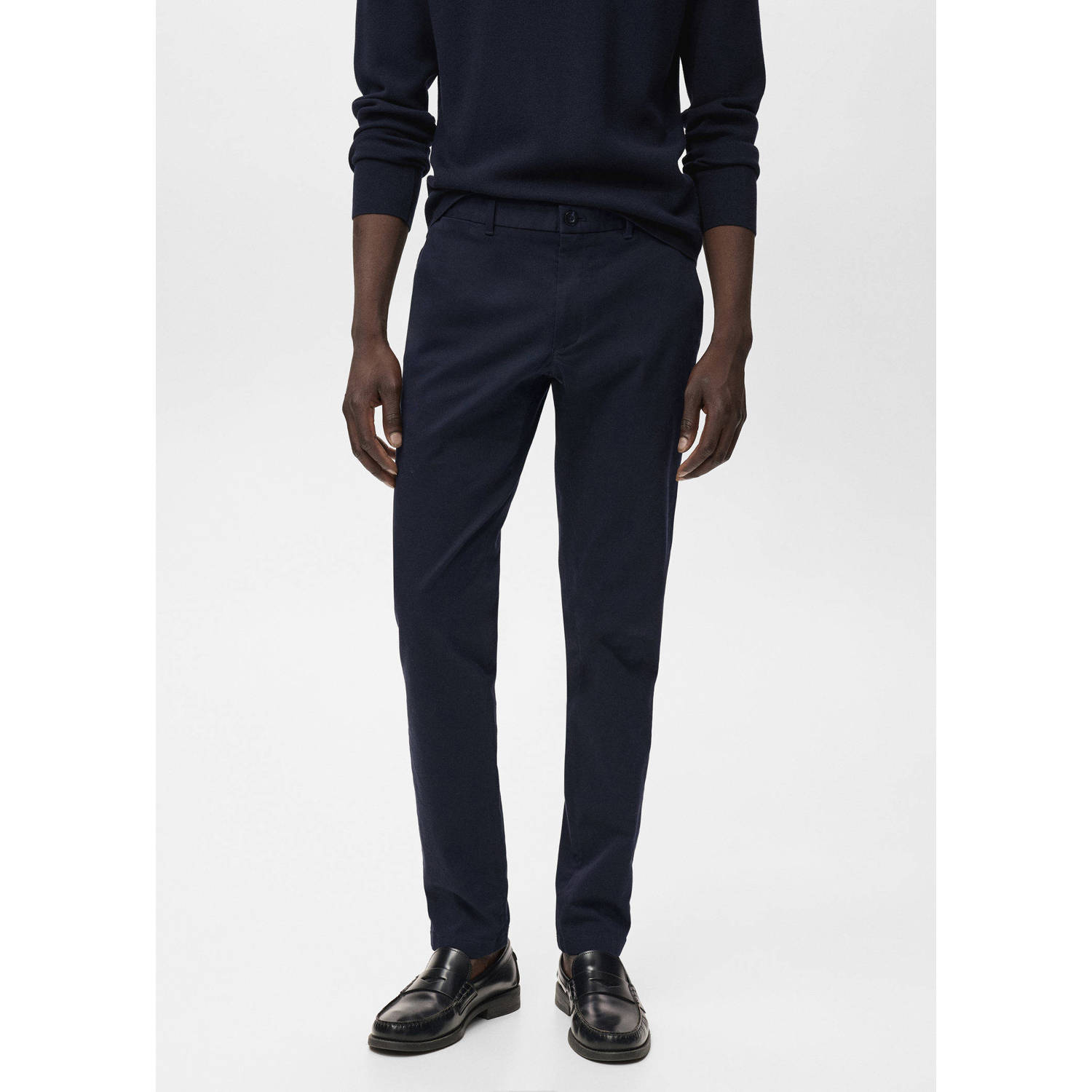 Mango Man slim chino donkerblauw