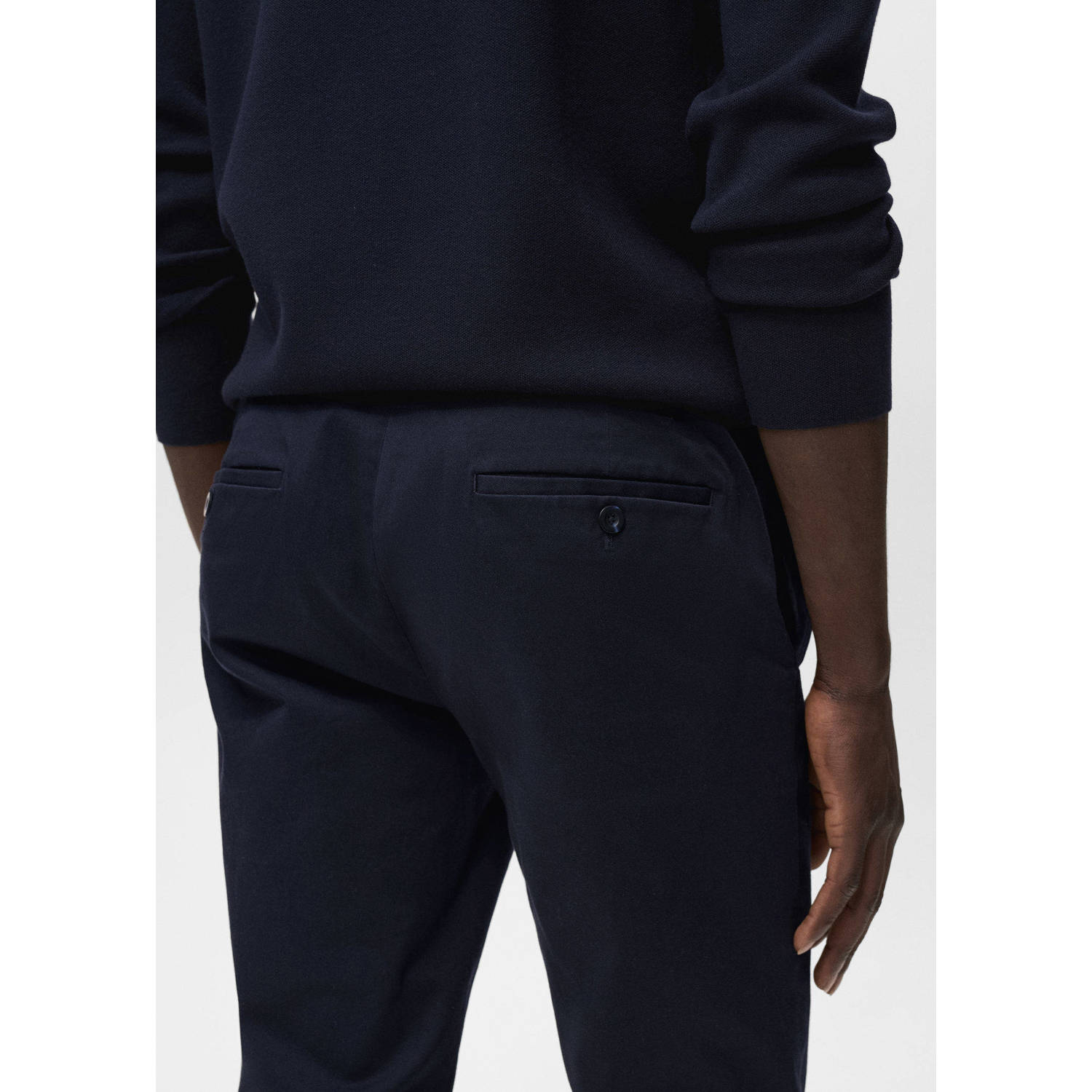 Mango Man slim chino donkerblauw