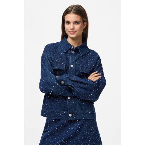 PIECES denim spijkerjas dark blue denim afbeelding
