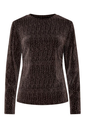 top donkerbruin met lurex