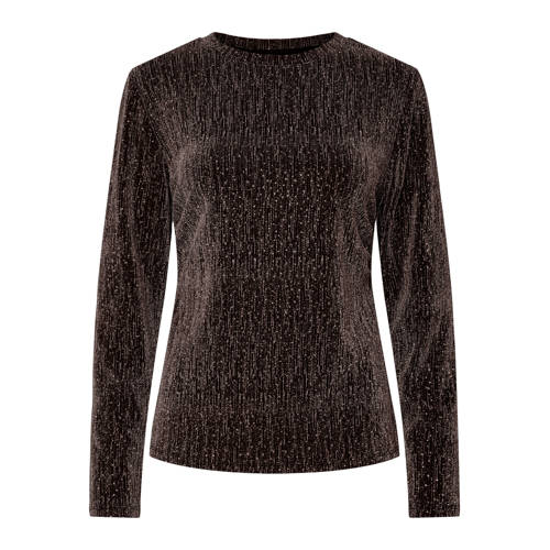 PIECES top donkerbruin met lurex afbeelding
