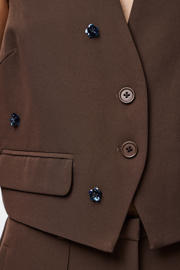 thumbnail: PIECES gilet donkerbruin