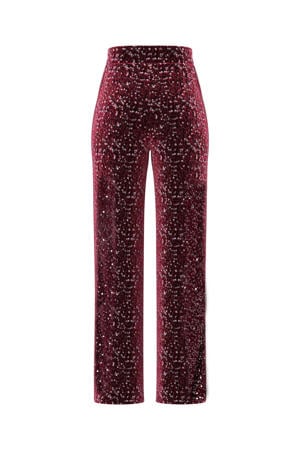 regular waist casual broek donkerrood