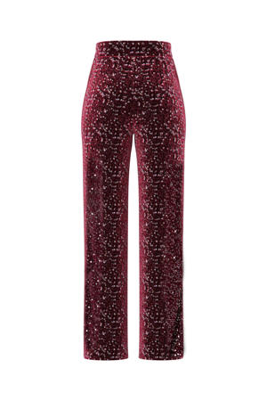 regular waist casual broek donkerrood