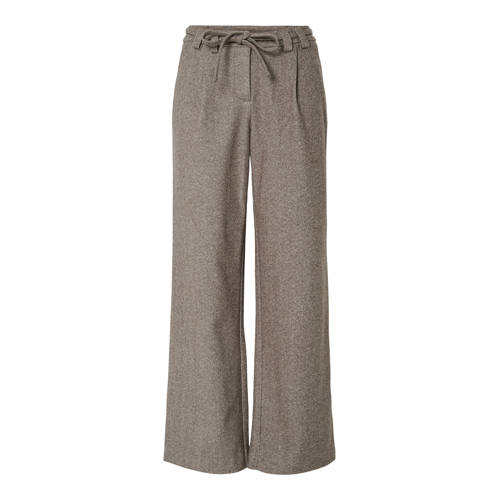 PIECES wide leg regular waist casual broek beige afbeelding