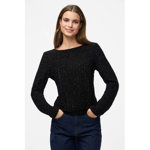 PIECES top zwart met lurex afbeelding