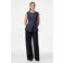 PIECES denim gilet met krijtstreep dark blue denim