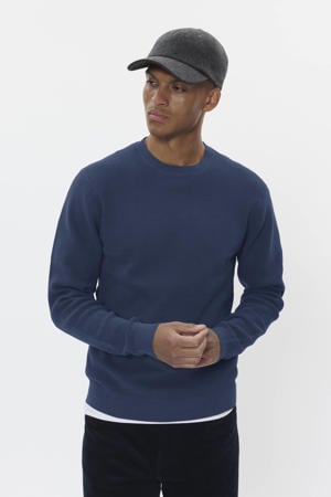 trui fijn gebreid blauw