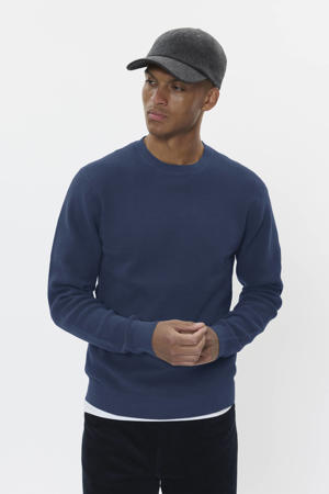 trui fijn gebreid blauw