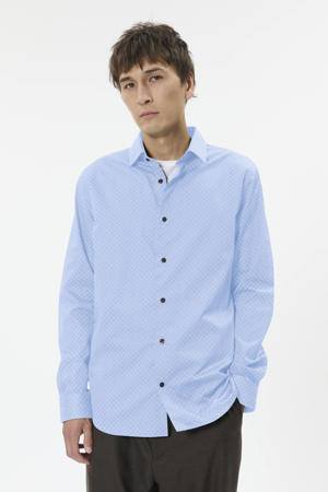 casual overhemd blauw