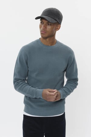 trui fijn gebreid blauw