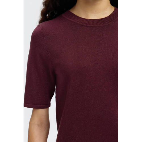 SELECTED FEMME top donkerrood met glitter afbeelding