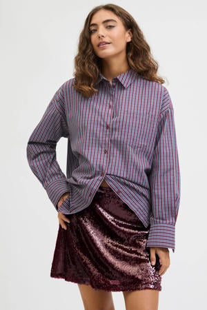 mini rok met pailletten donkerrood