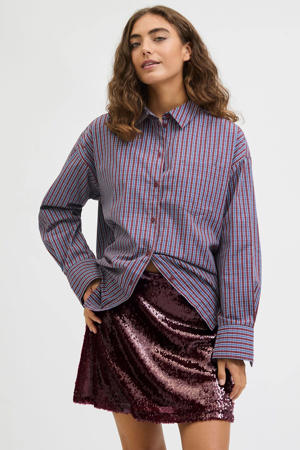 mini rok met pailletten donkerrood