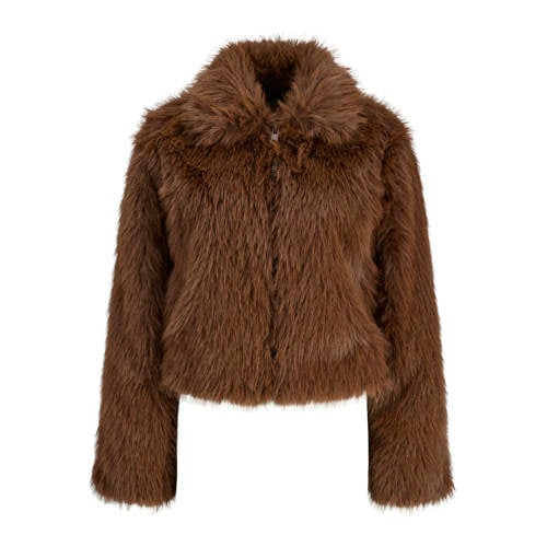JJXX imitatiebonten winterjas bruin afbeelding