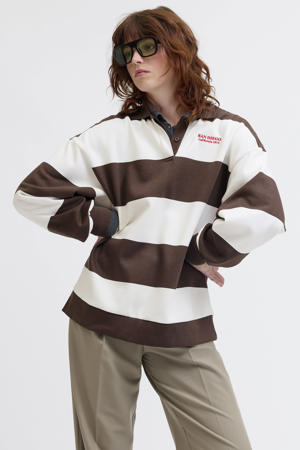 pullover donkerbruin/ecru