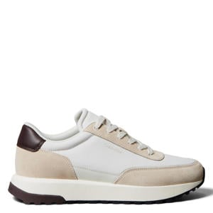 leren sneakers wit/beige