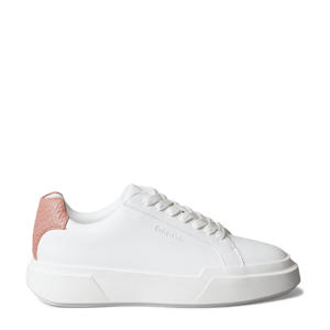 leren sneakers wit/roze