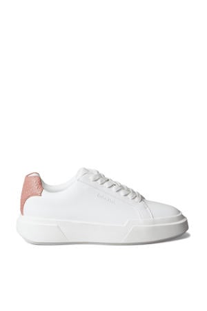 leren sneakers wit/roze