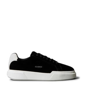 suède sneakers zwart/wit