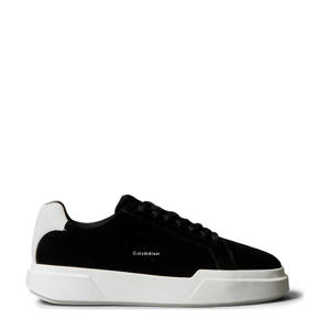 suède sneakers zwart/wit