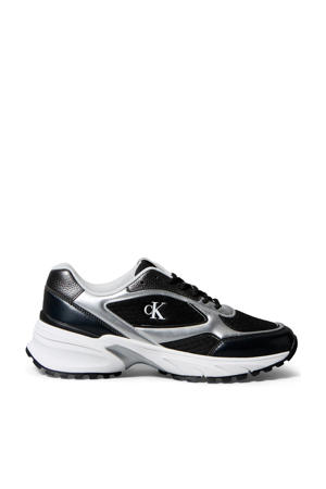 chunky sneakers zwart/zilver