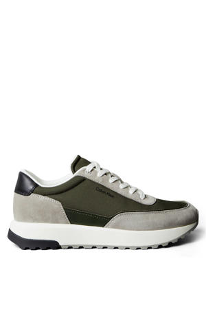 leren sneakers zwart/grijs