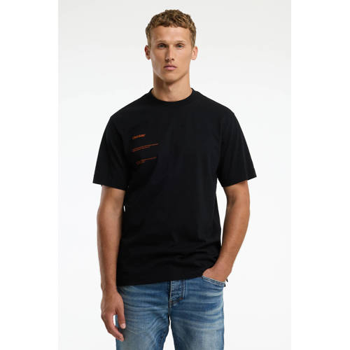 CHASIN' Oversized T-shirt met backprint zwart afbeelding