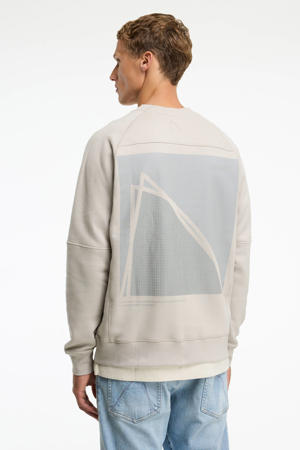 sweater met backprint beige