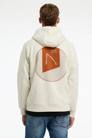 hoodie met backprint ecru