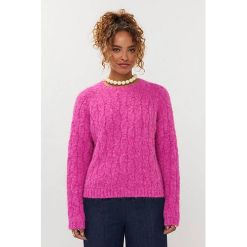 Ydence gebreide trui fuchsia afbeelding