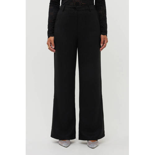 Ydence wide leg high waist broek zwart Tall afbeelding