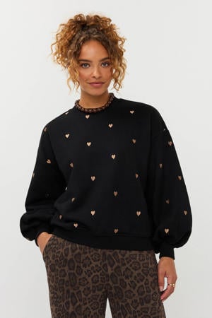 sweater met hartjes zwart