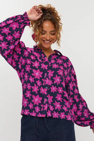 gebloemde blouse roze