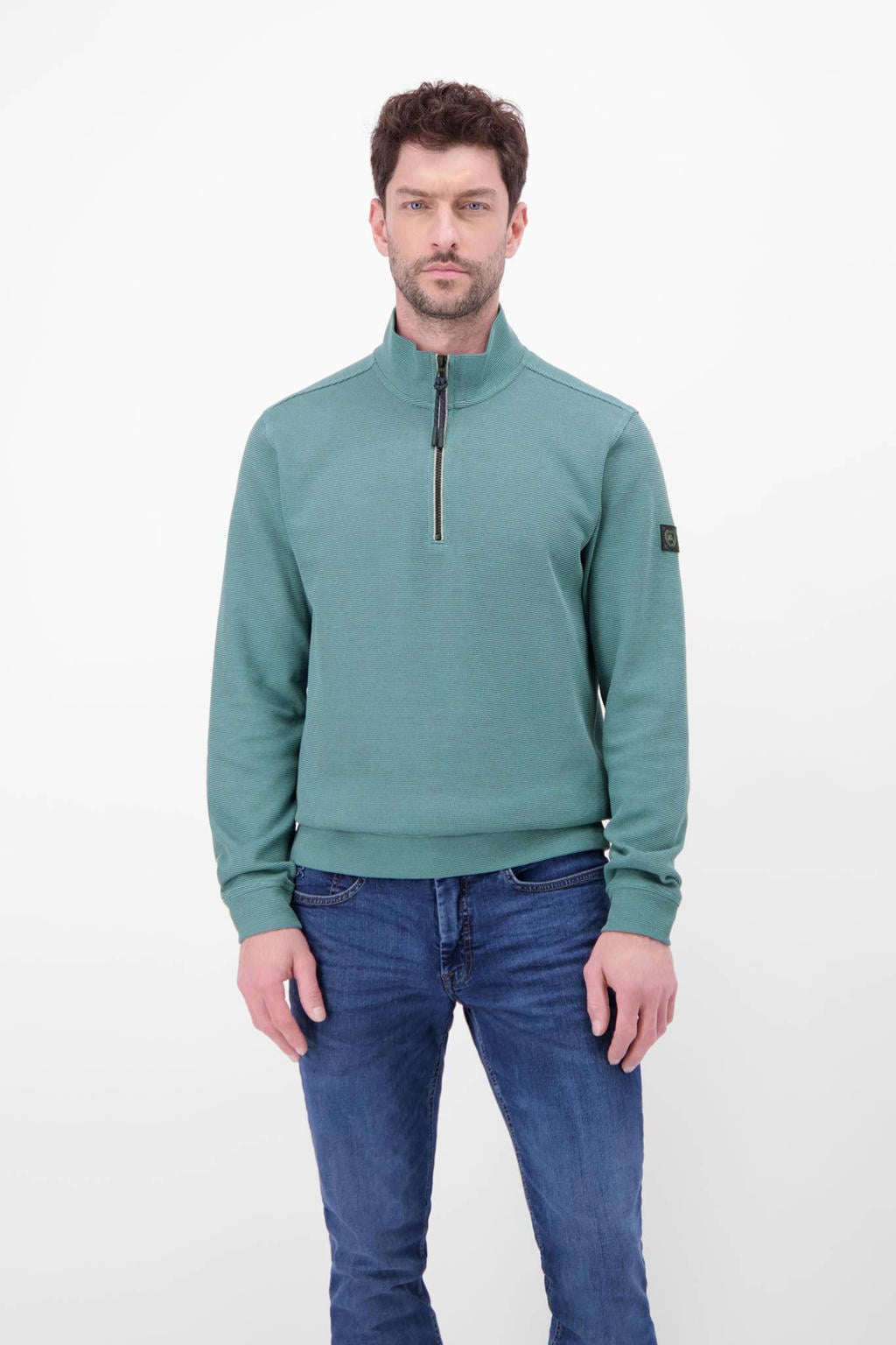 LERROS sweater met textuur turquoise