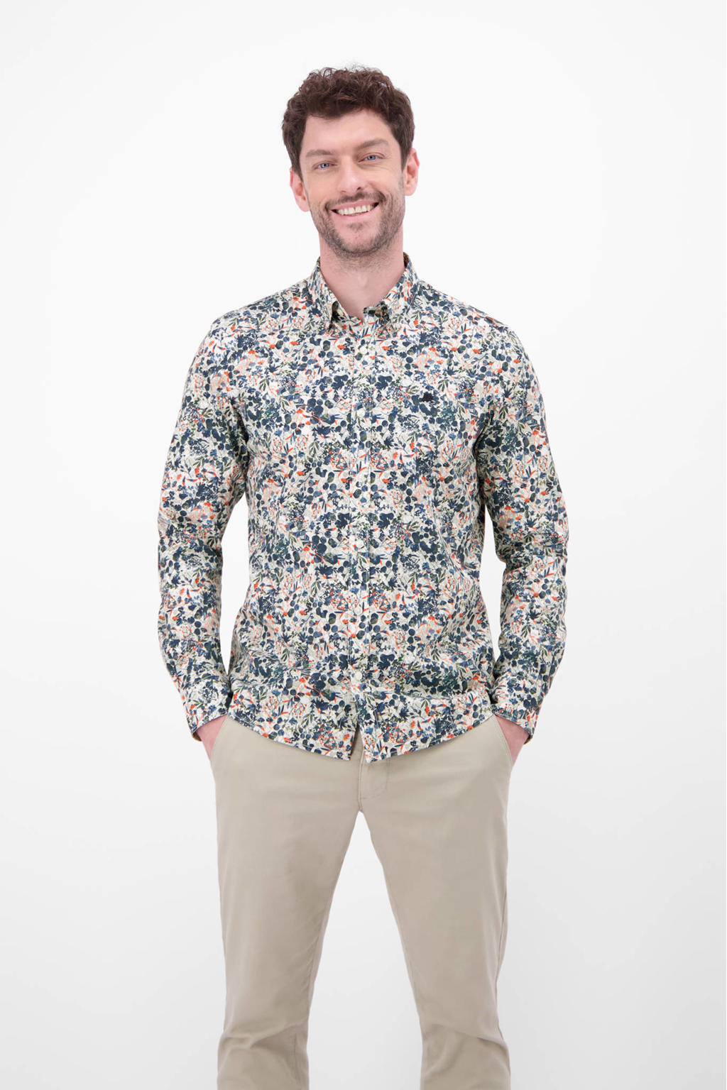 LERROS Regular casual overhemd blauw