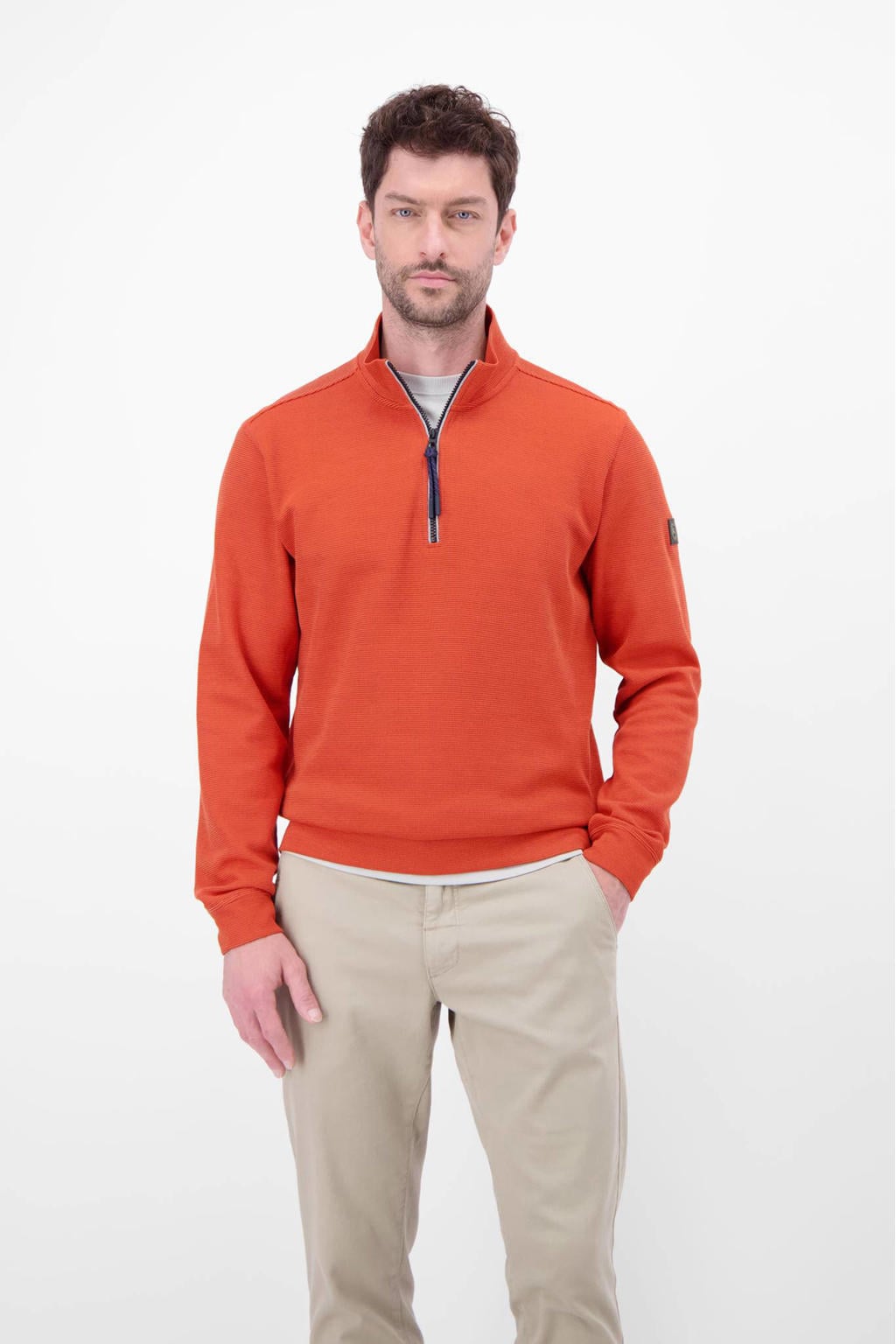 LERROS sweater met textuur rood