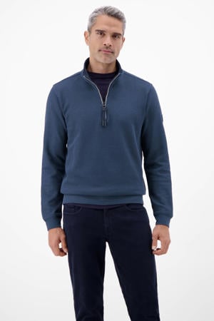 sweater met textuur donkerblauw