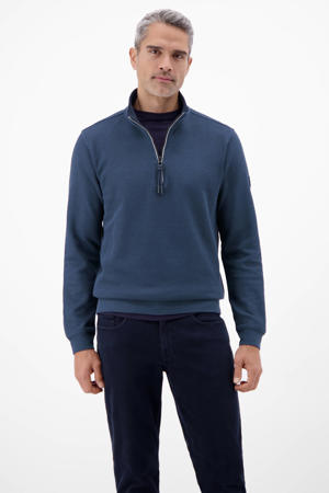 sweater met textuur donkerblauw